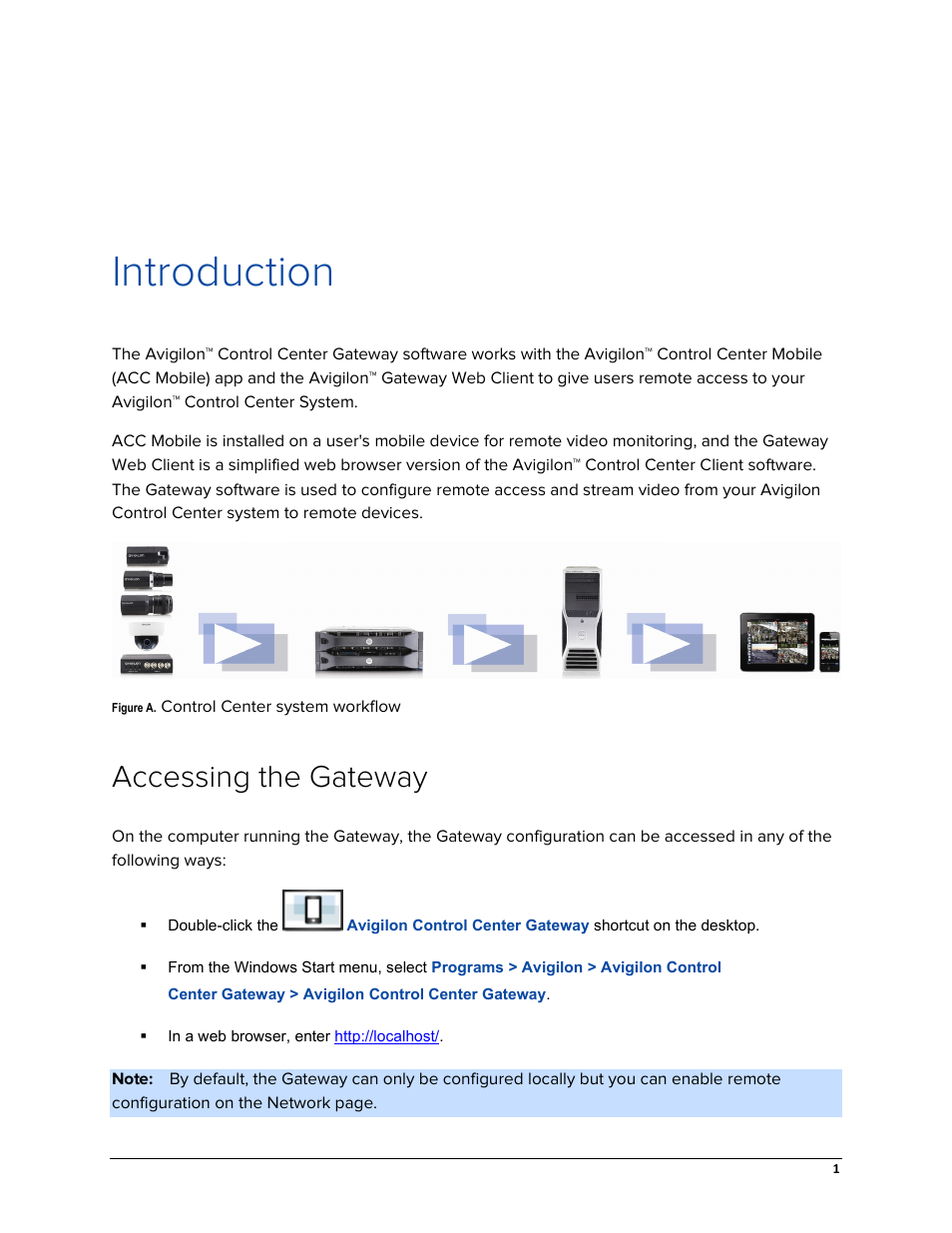 Introduction, Accessing the gateway | Avigilon ACC Gateway Version 5.2 User Manual | Page 7 / 24