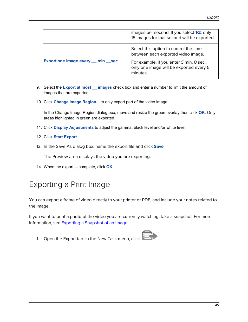 Exporting a print image | Avigilon ACC Core Web Version 5.2 User Manual | Page 53 / 57