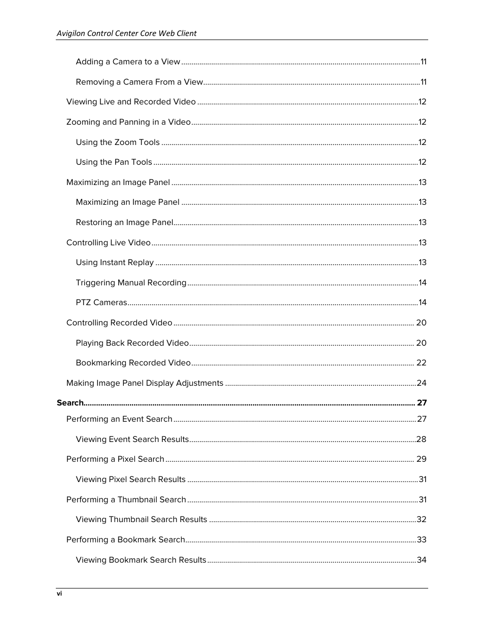 Avigilon ACC Core Web Version 5.2 User Manual | Page 6 / 57