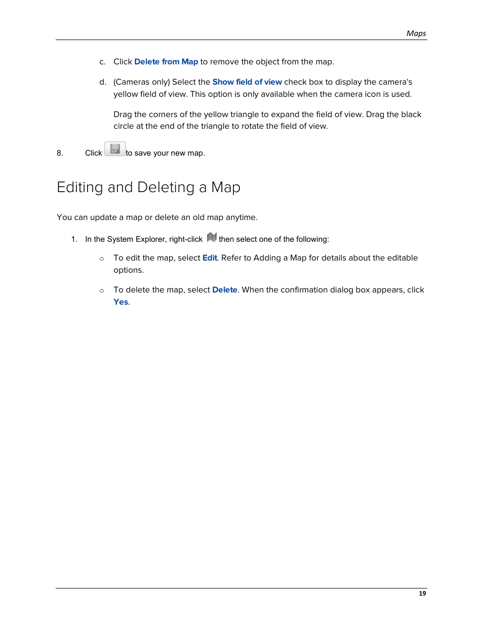 Editing and deleting a map | Avigilon ACC Enterprise Web Version 5.2 User Manual | Page 29 / 90