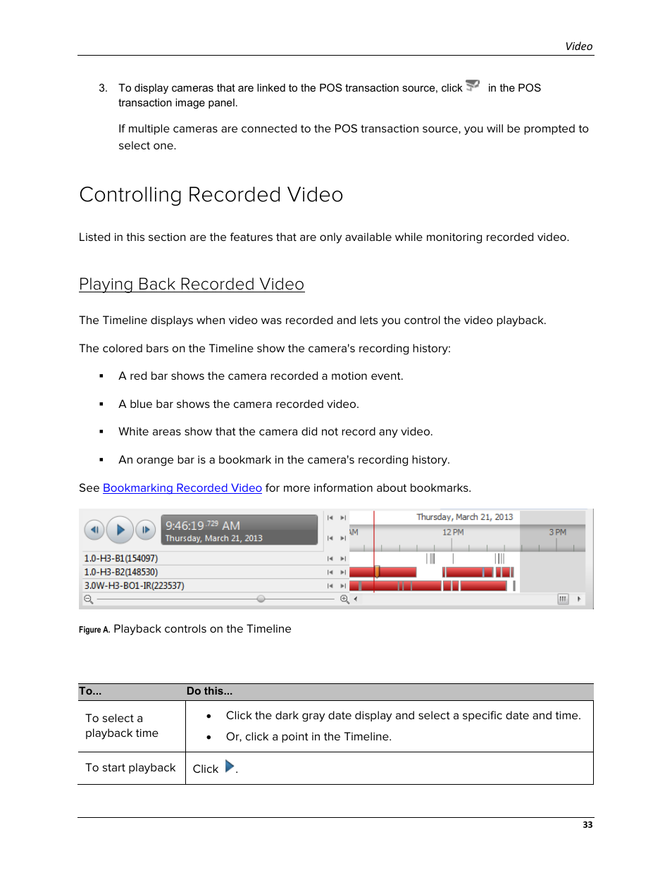 Controlling recorded video, Playing back recorded video | Avigilon ACC Enterprise Web Version 5.2 User Manual | Page 43 / 90