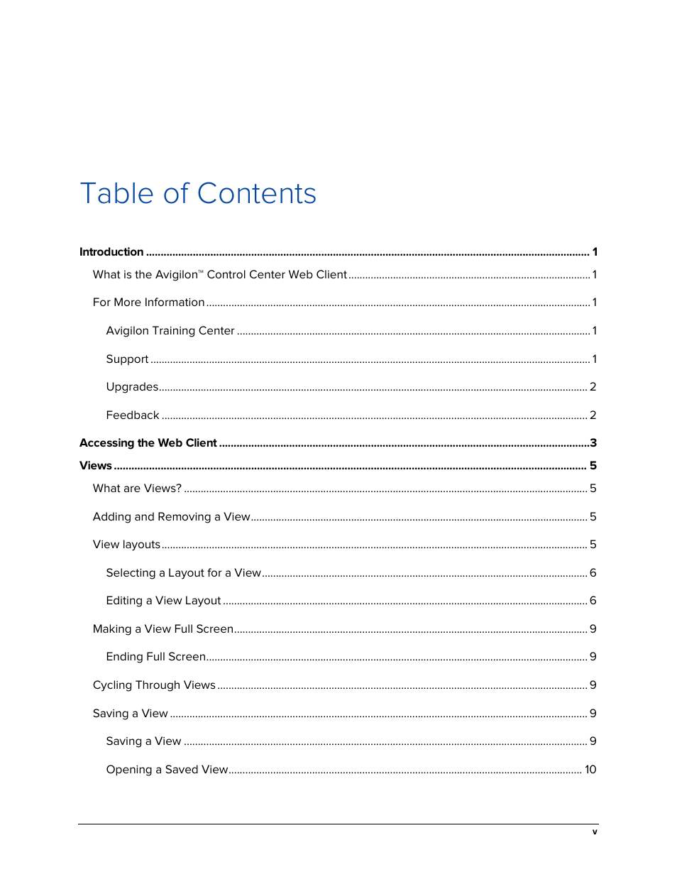 Avigilon ACC Enterprise Web Version 5.2 User Manual | Page 5 / 90