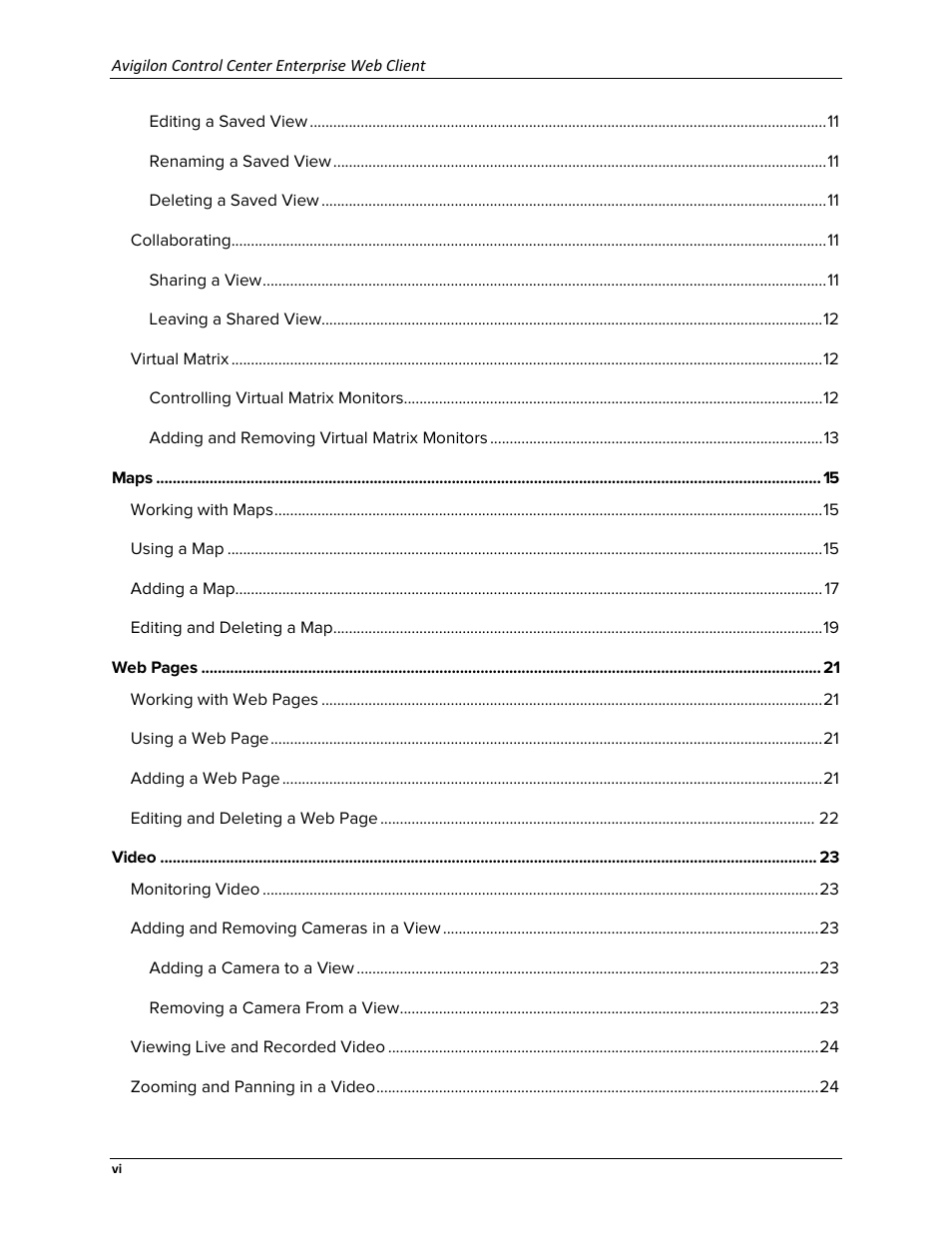 Avigilon ACC Enterprise Web Version 5.2 User Manual | Page 6 / 90