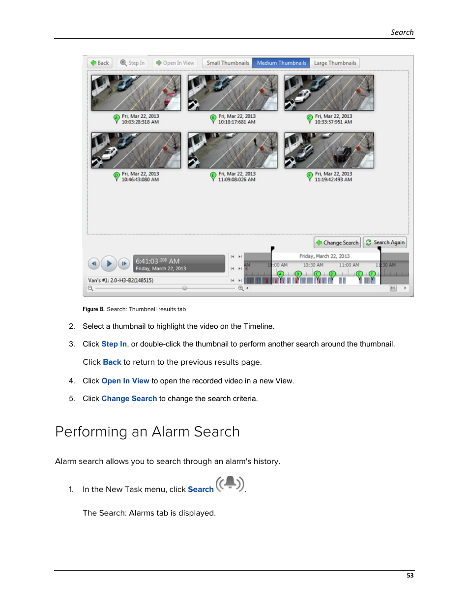 Performing an alarm search | Avigilon ACC Enterprise Web Version 5.2 User Manual | Page 63 / 90