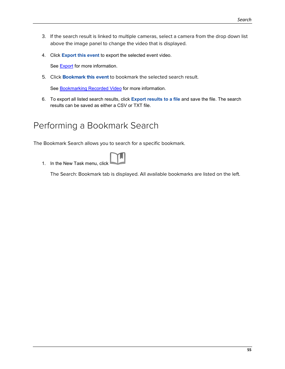 Performing a bookmark search | Avigilon ACC Enterprise Web Version 5.2 User Manual | Page 65 / 90