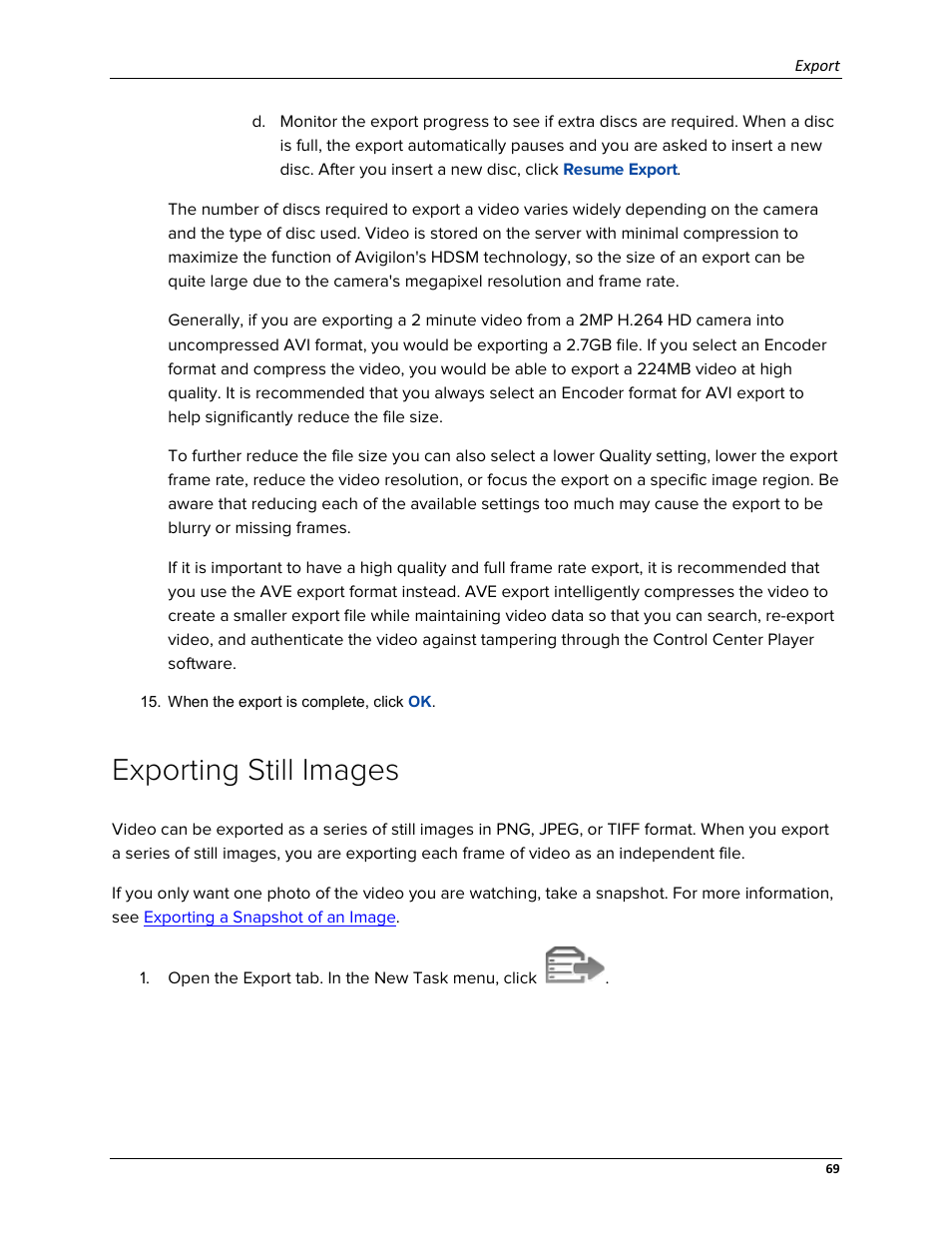 Exporting still images | Avigilon ACC Enterprise Web Version 5.2 User Manual | Page 79 / 90