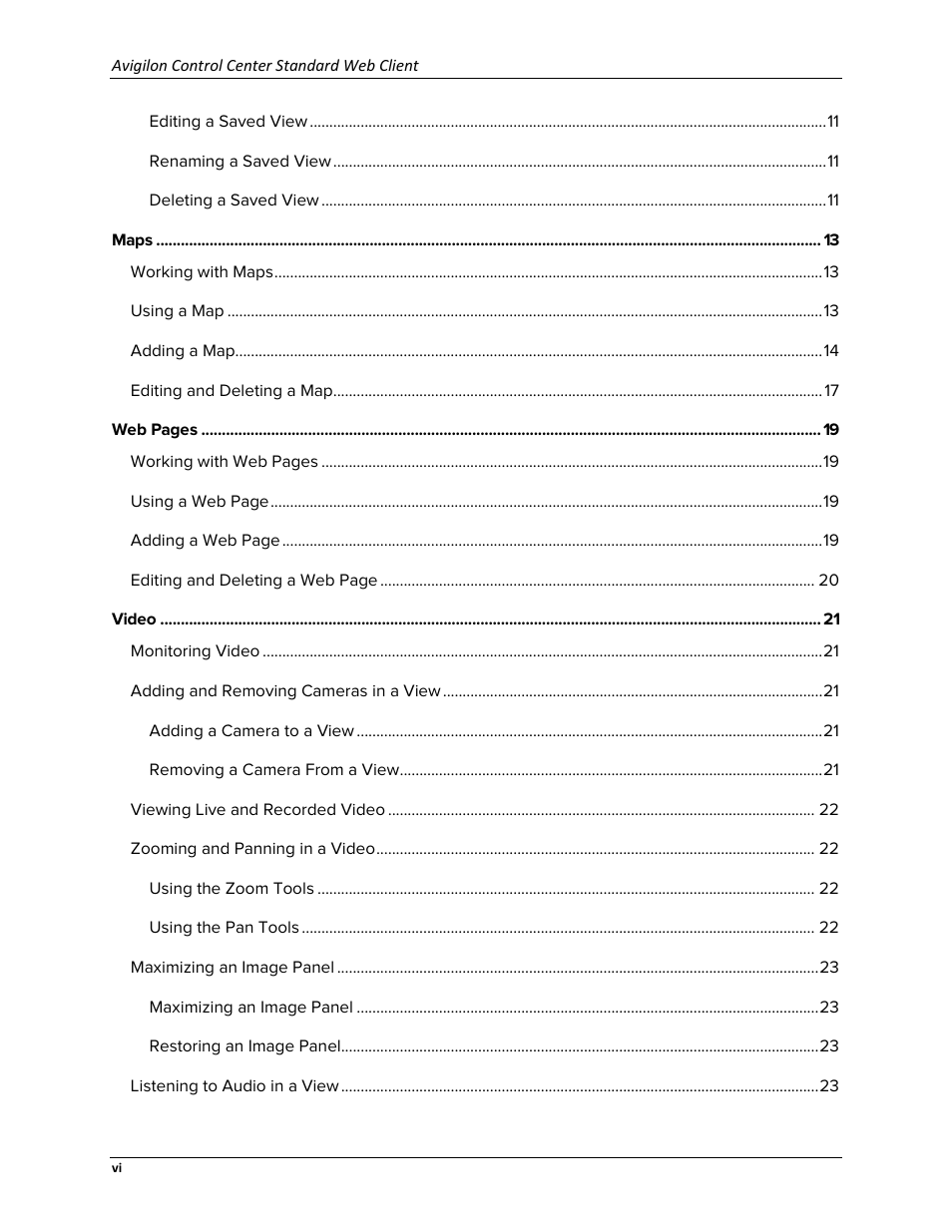 Avigilon ACC Standard Web Version 5.2 User Manual | Page 6 / 74