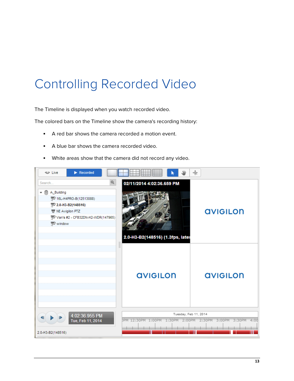 Controlling recorded video | Avigilon ACC Gateway Web Version 5.2 User Manual | Page 19 / 31