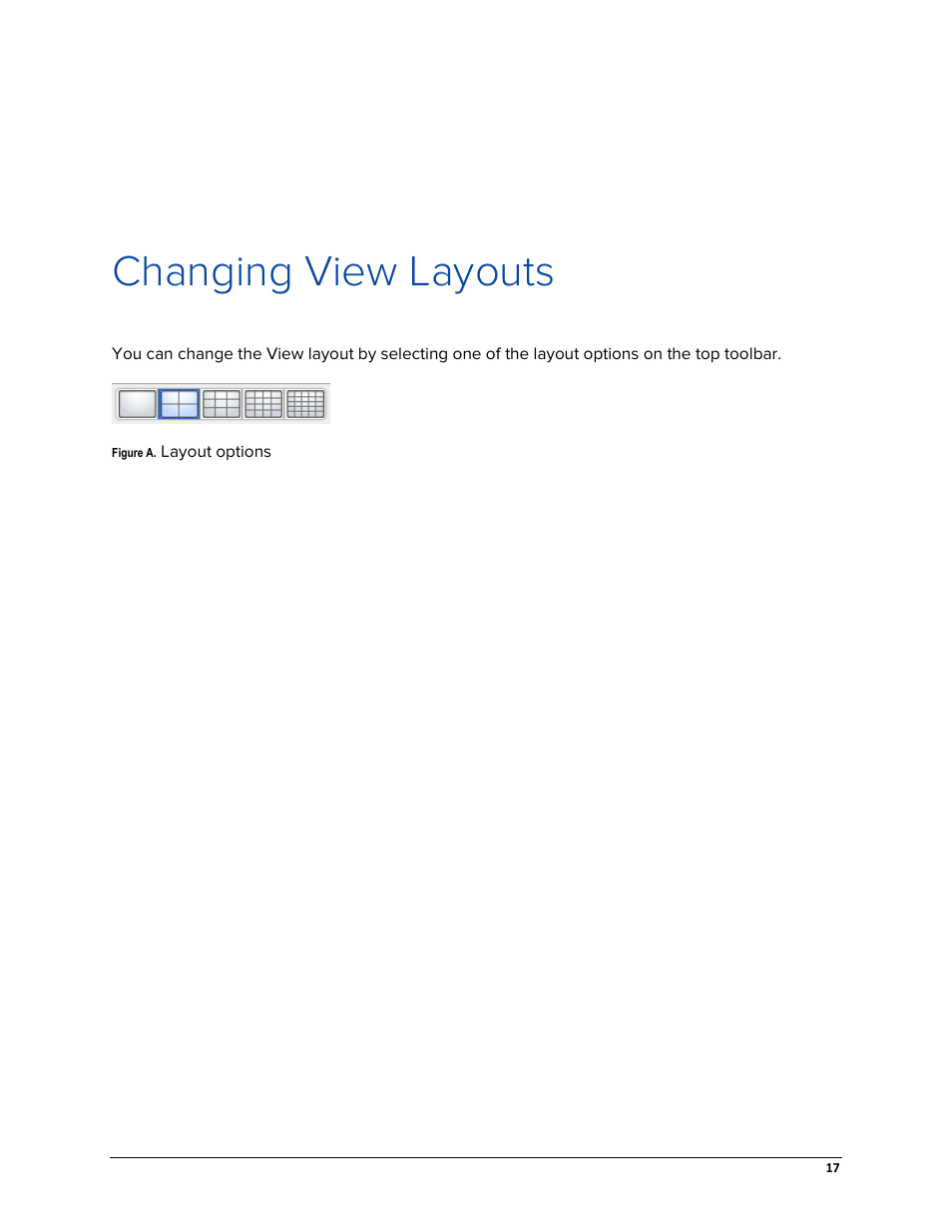 Changing view layouts | Avigilon ACC Gateway Web Version 5.2 User Manual | Page 23 / 31