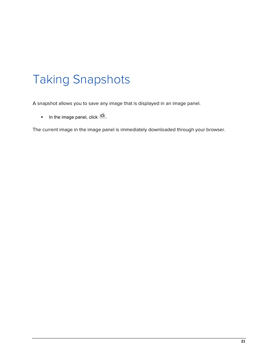 Taking snapshots | Avigilon ACC Gateway Web Version 5.2 User Manual | Page 27 / 31