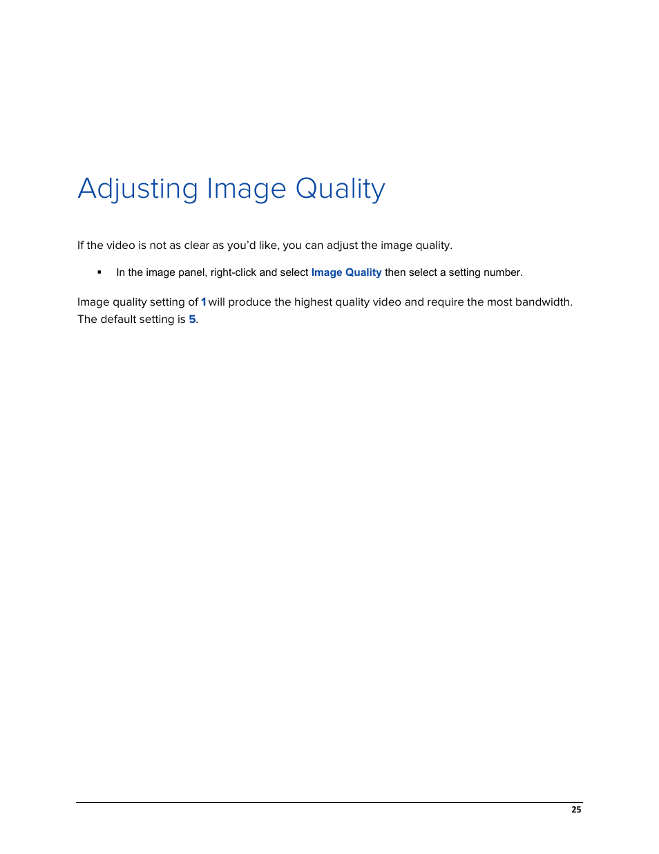 Adjusting image quality | Avigilon ACC Gateway Web Version 5.2 User Manual | Page 31 / 31