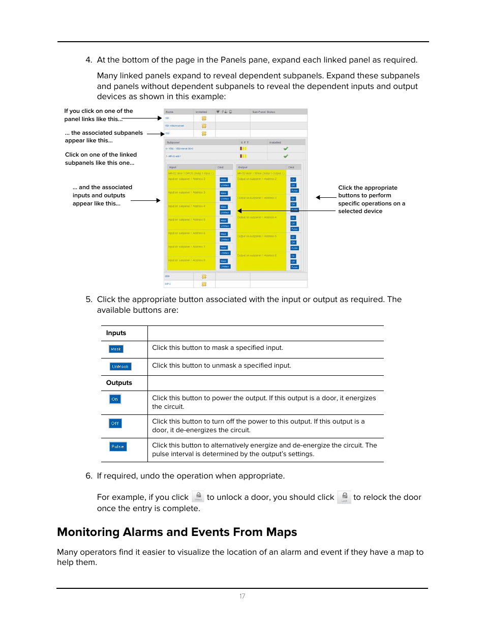 Monitoring alarms and events from maps | Avigilon Access Control Manager - Alarm Monitoring User Manual | Page 21 / 41