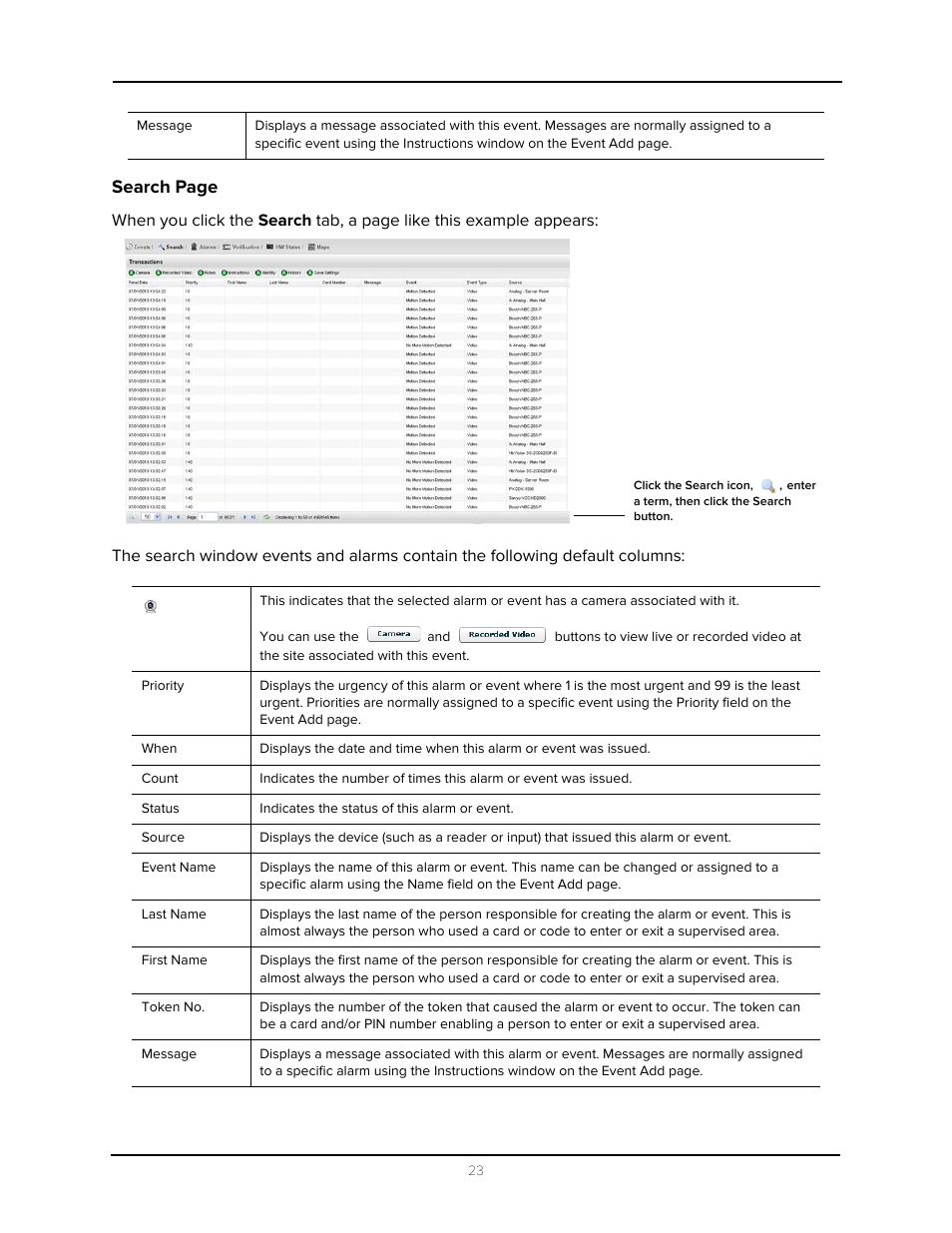 Search page | Avigilon Access Control Manager - Alarm Monitoring User Manual | Page 27 / 41