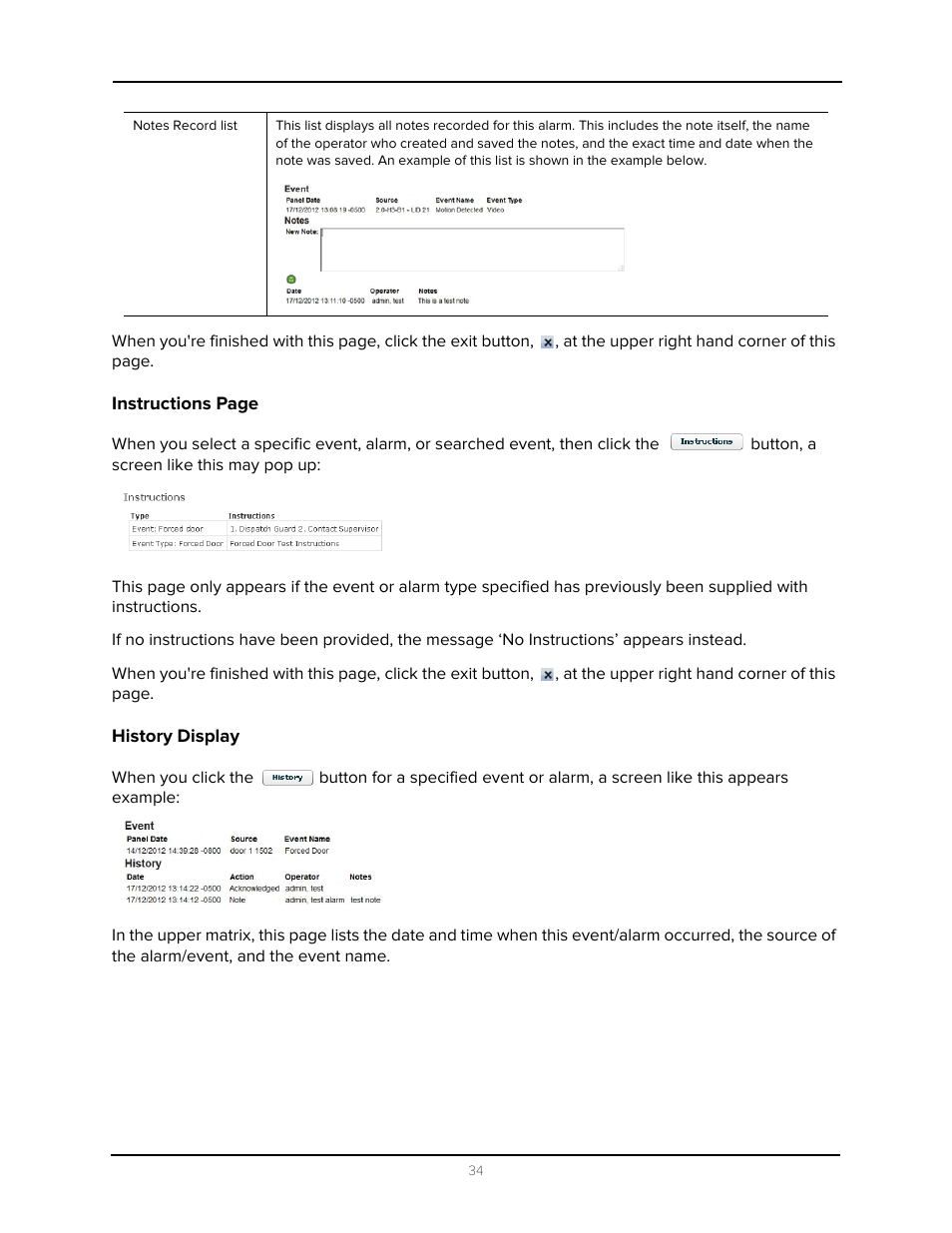 History display | Avigilon Access Control Manager - Alarm Monitoring User Manual | Page 38 / 41