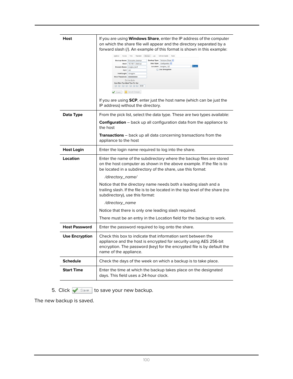 Click to save your new backup | Avigilon Access Control Manager - Avigilon Workflow Guide User Manual | Page 104 / 119