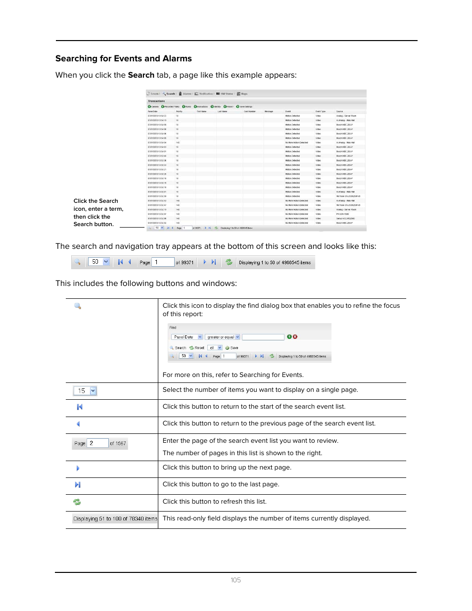 Searching for events and alarms | Avigilon Access Control Manager - Avigilon Workflow Guide User Manual | Page 109 / 119