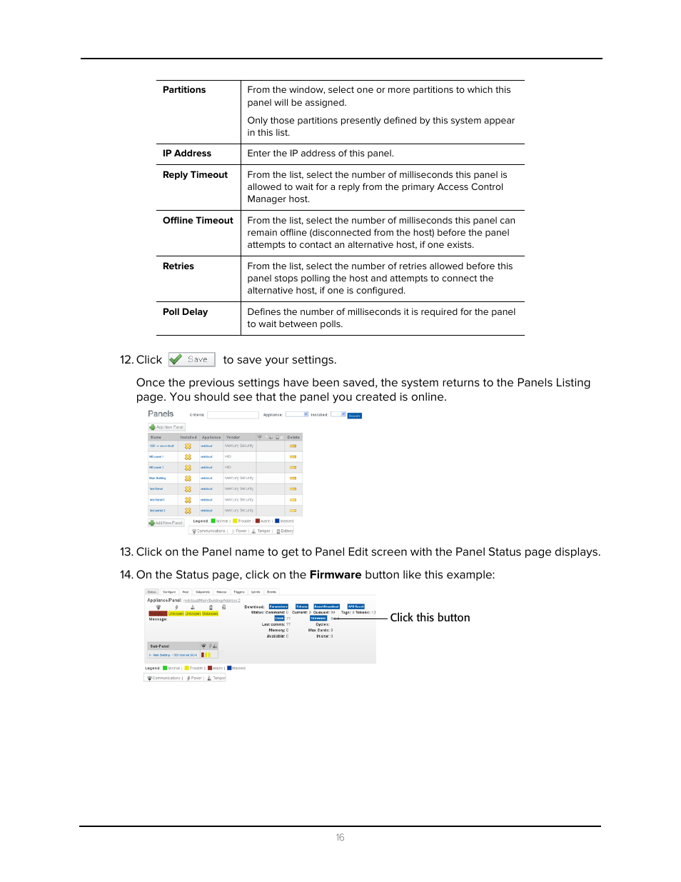 Click to save your settings | Avigilon Access Control Manager - Avigilon Workflow Guide User Manual | Page 20 / 119