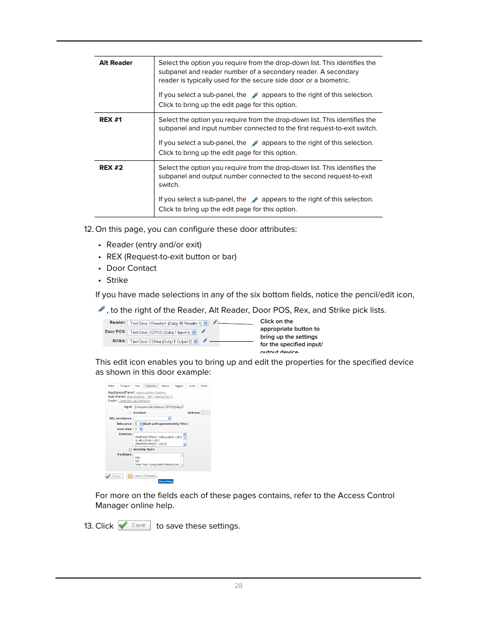 Click to save these settings | Avigilon Access Control Manager - Avigilon Workflow Guide User Manual | Page 32 / 119