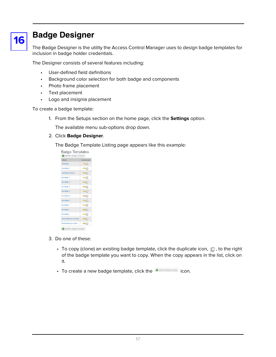 Badge designer, Click badge designer, Do one of these | Avigilon Access Control Manager - Avigilon Workflow Guide User Manual | Page 61 / 119