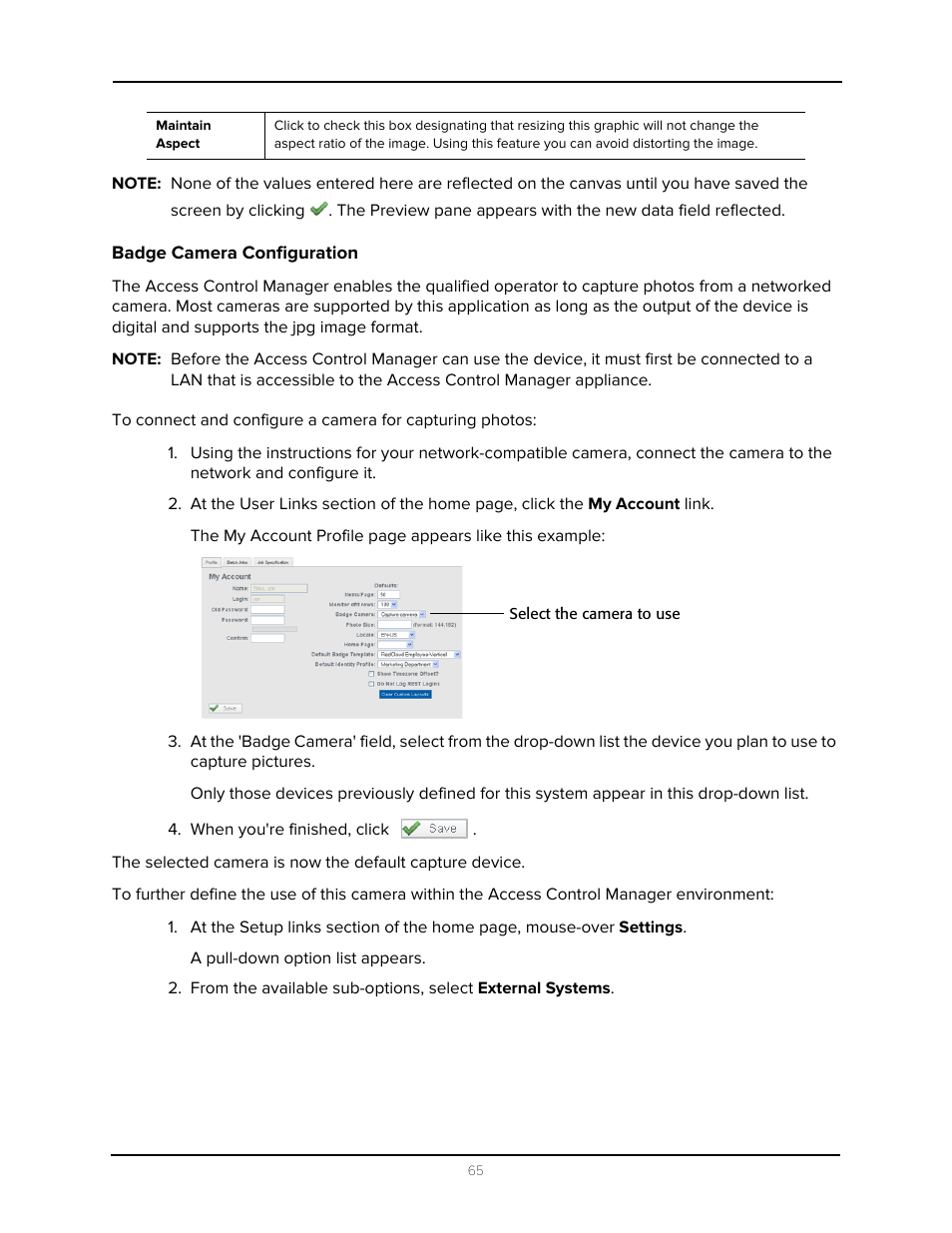 Badge camera configuration, When you're finished, click | Avigilon Access Control Manager - Avigilon Workflow Guide User Manual | Page 69 / 119