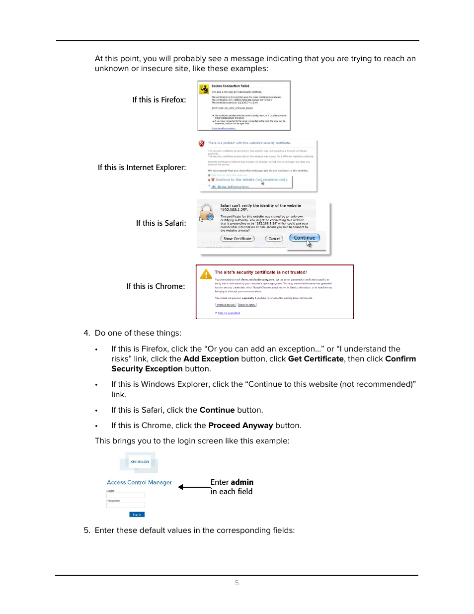 Do one of these things | Avigilon Access Control Manager - Avigilon Workflow Guide User Manual | Page 9 / 119