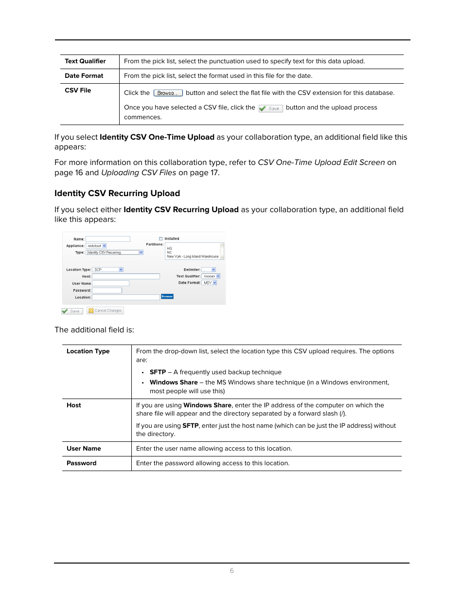 Identity csv recurring upload | Avigilon Access Control Manager - Collaboration User Manual | Page 11 / 36