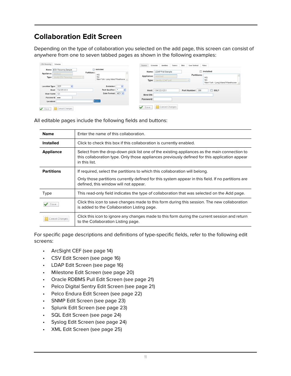 Collaboration edit screen | Avigilon Access Control Manager - Collaboration User Manual | Page 16 / 36