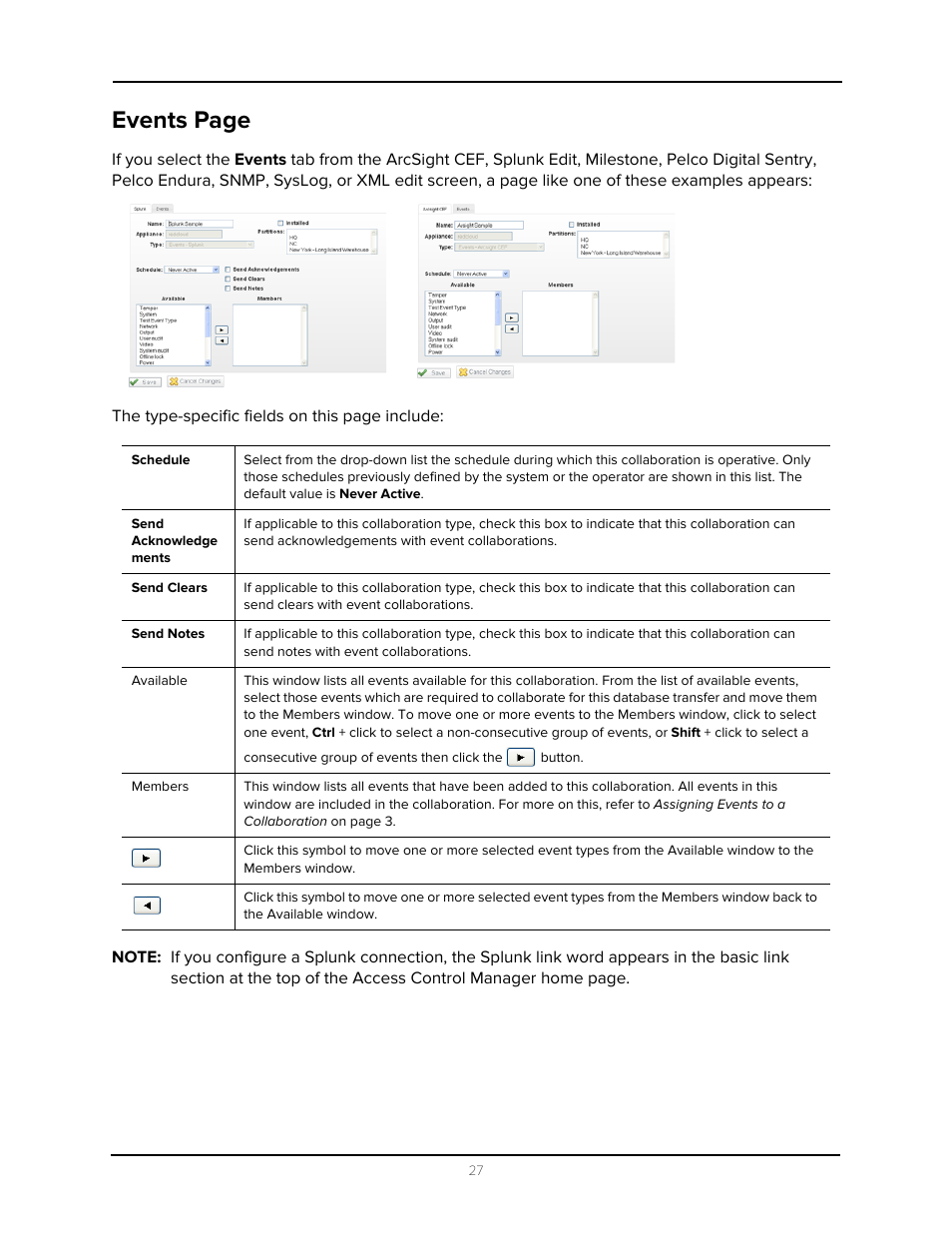 Events page | Avigilon Access Control Manager - Collaboration User Manual | Page 32 / 36