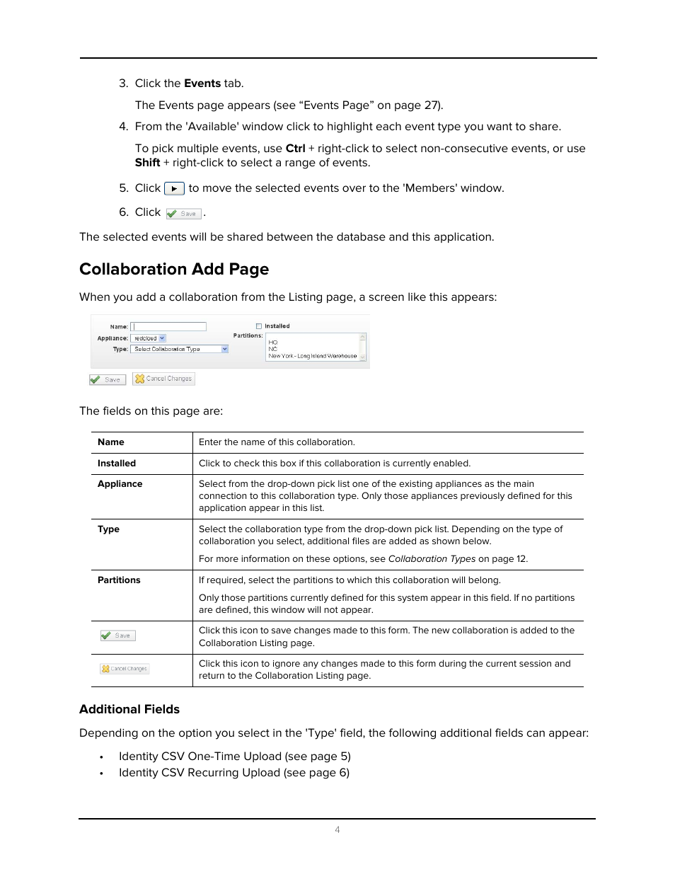 Additional fields, Collaboration add page | Avigilon Access Control Manager - Collaboration User Manual | Page 9 / 36