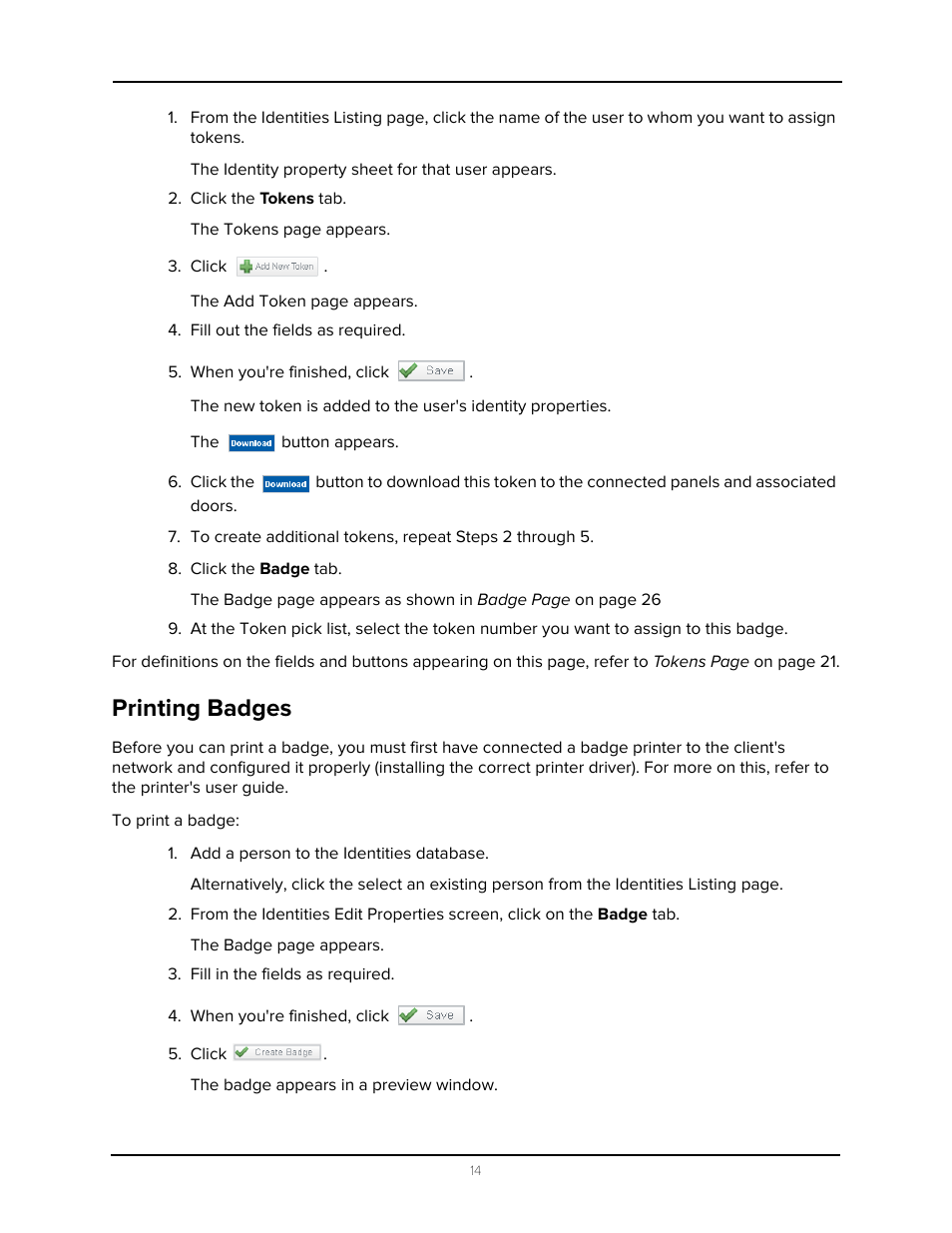 Printing badges | Avigilon Access Control Manager - Identity Enrollment and Credentialing User Manual | Page 18 / 60