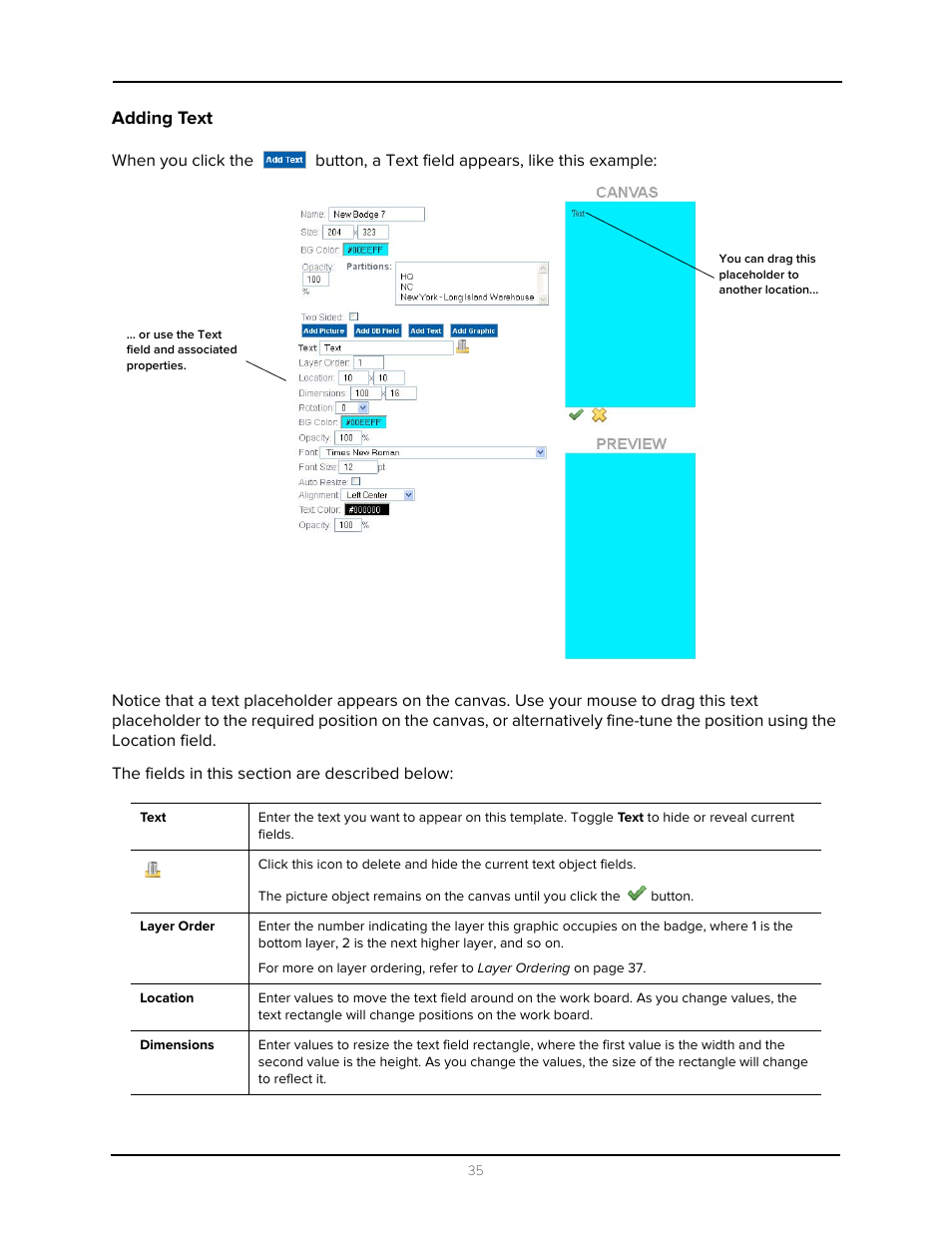 Adding text | Avigilon Access Control Manager - Identity Enrollment and Credentialing User Manual | Page 39 / 60