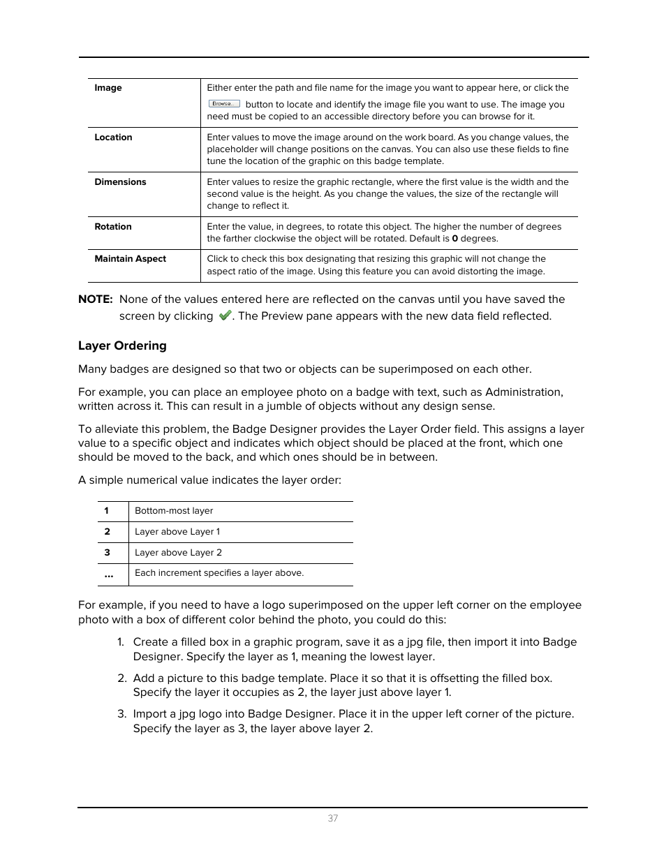 Layer ordering | Avigilon Access Control Manager - Identity Enrollment and Credentialing User Manual | Page 41 / 60