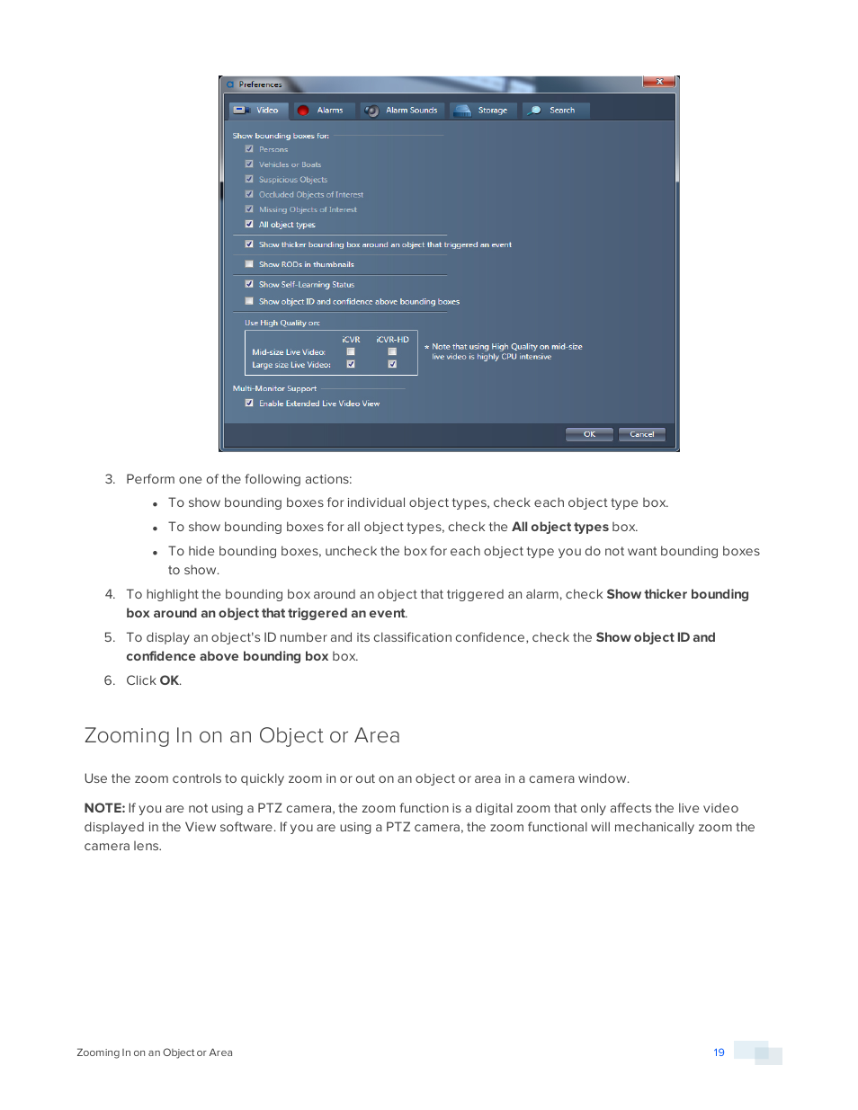 Zooming in on an object or area | Avigilon View User Manual | Page 19 / 127