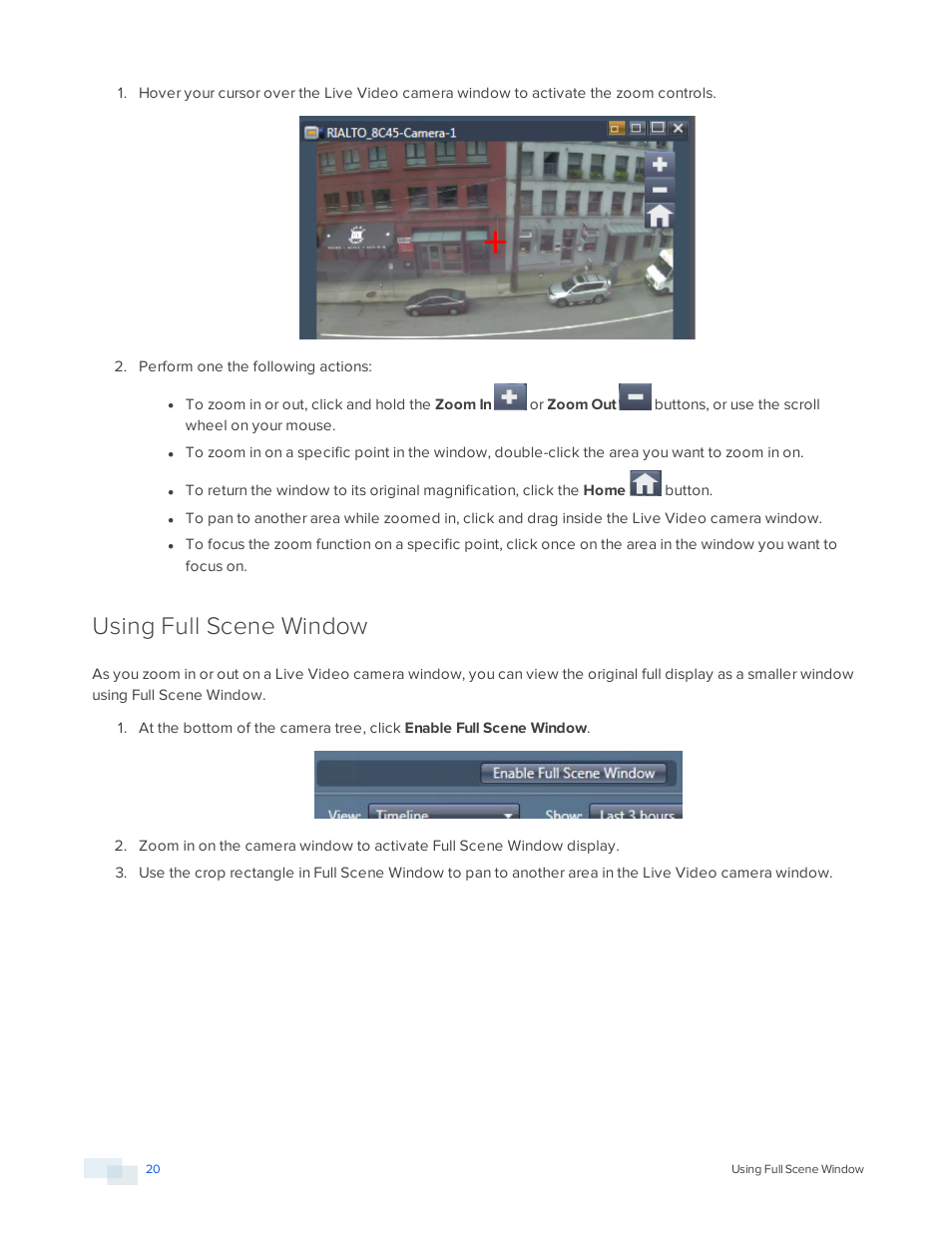 Using full scene window | Avigilon View User Manual | Page 20 / 127