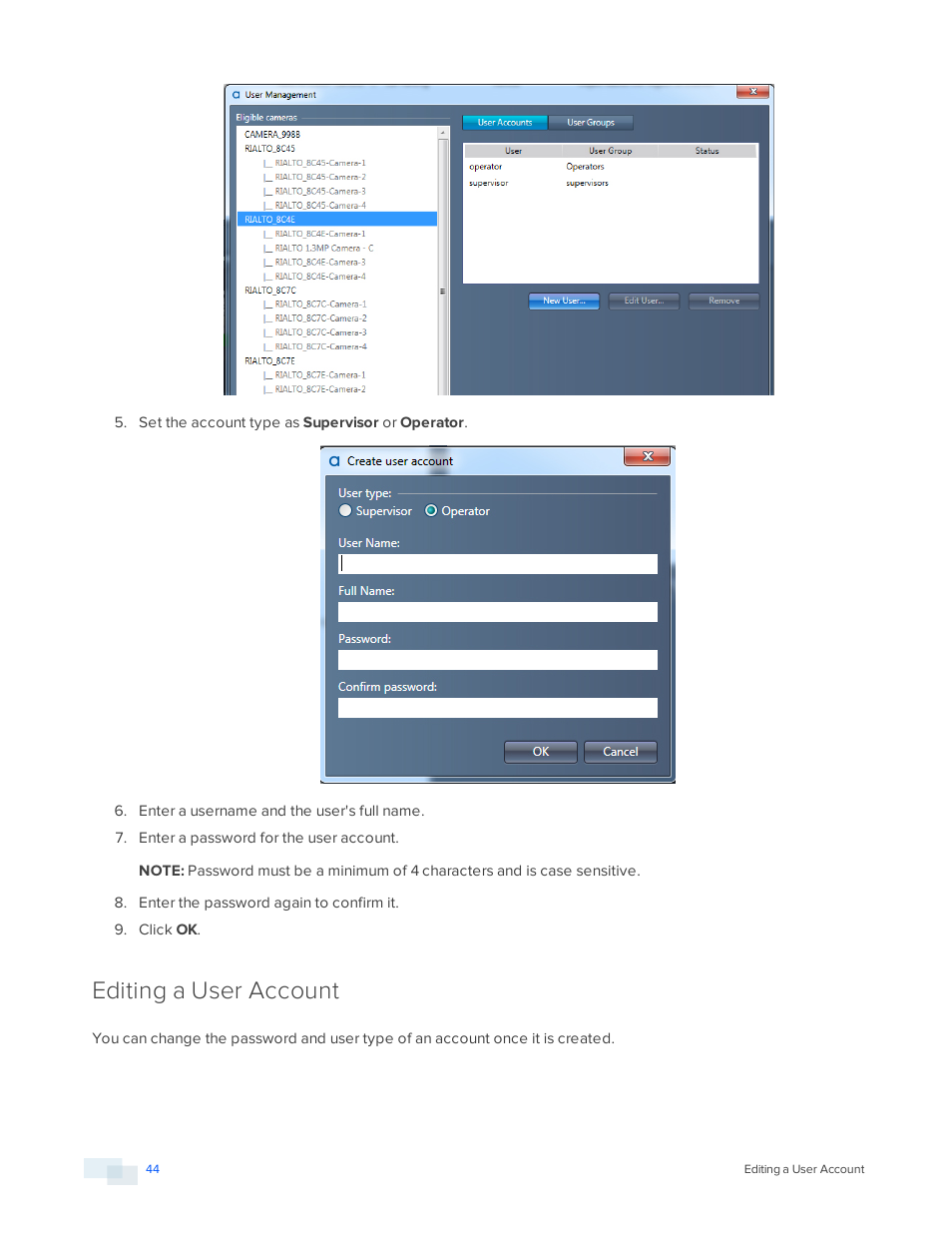 Editing a user account | Avigilon View User Manual | Page 44 / 127