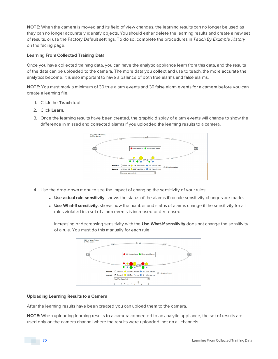 Learning from collected training data, Uploading learning results to a camera | Avigilon View User Manual | Page 80 / 127