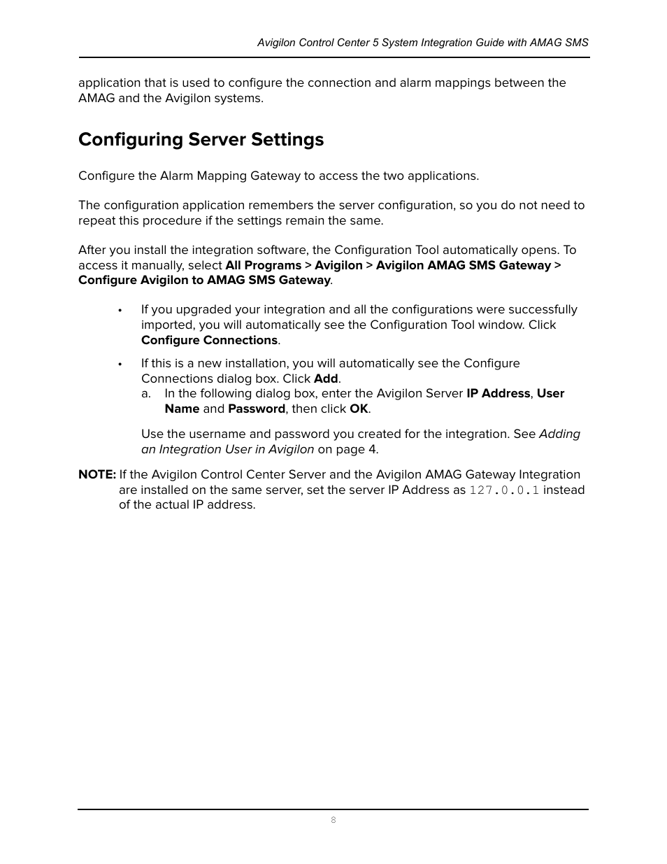 Configuring server settings | Avigilon AMAG Symmetry 7 Integration User Manual | Page 12 / 18