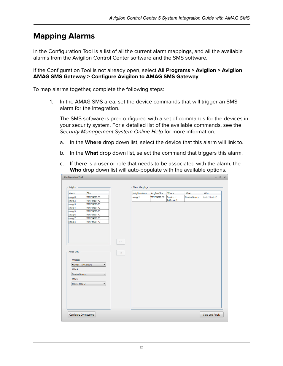 Mapping alarms | Avigilon AMAG Symmetry 7 Integration User Manual | Page 14 / 18