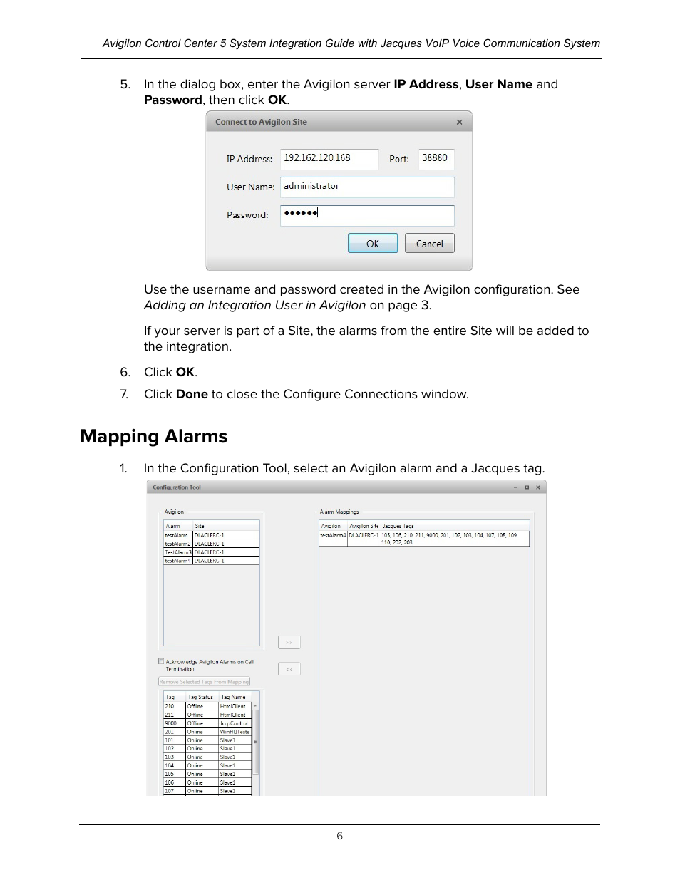 Mapping alarms | Avigilon Jacques IP Intercom Integration User Manual | Page 9 / 11