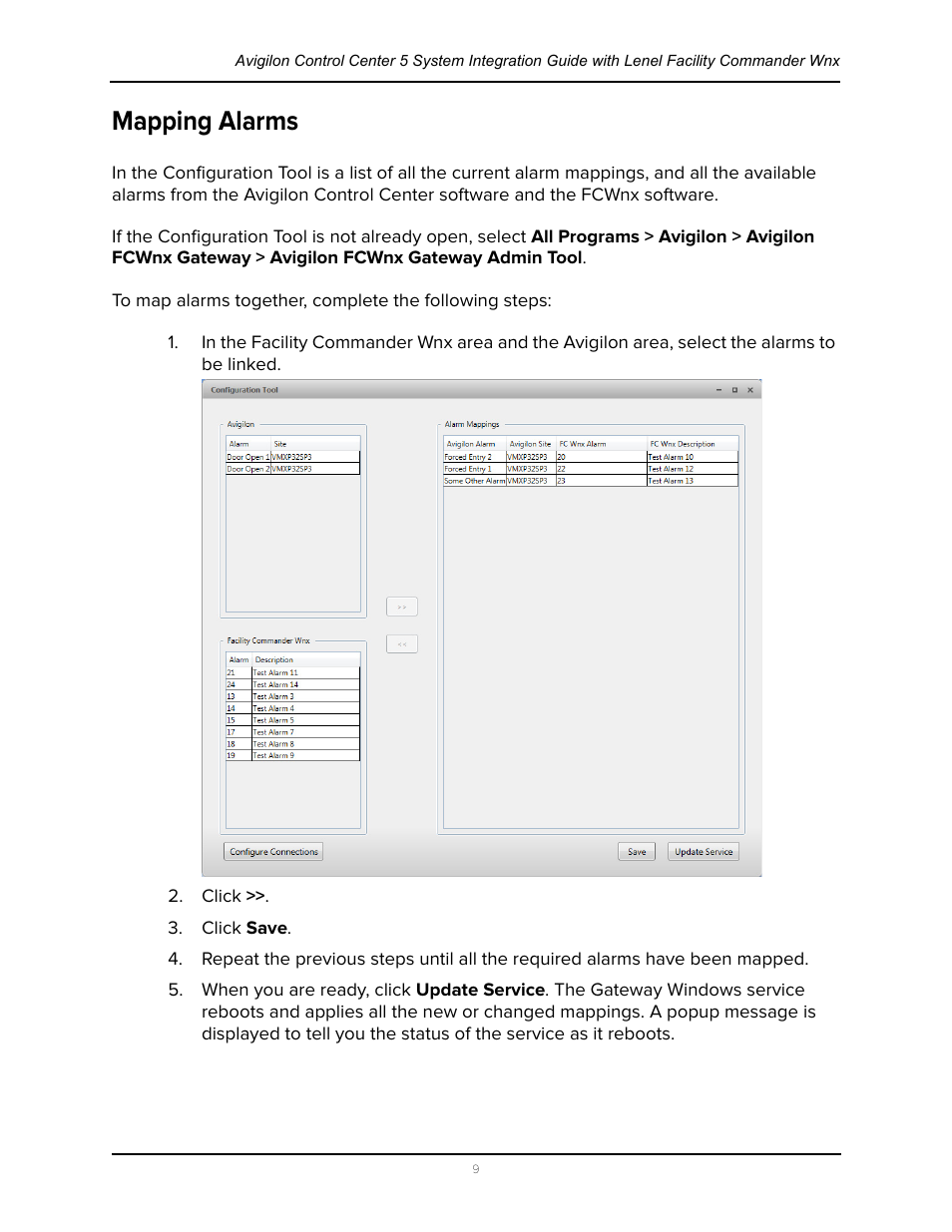 Mapping alarms | Avigilon Lenel (Previously GE) Facility Commander Wnx Integration User Manual | Page 12 / 16