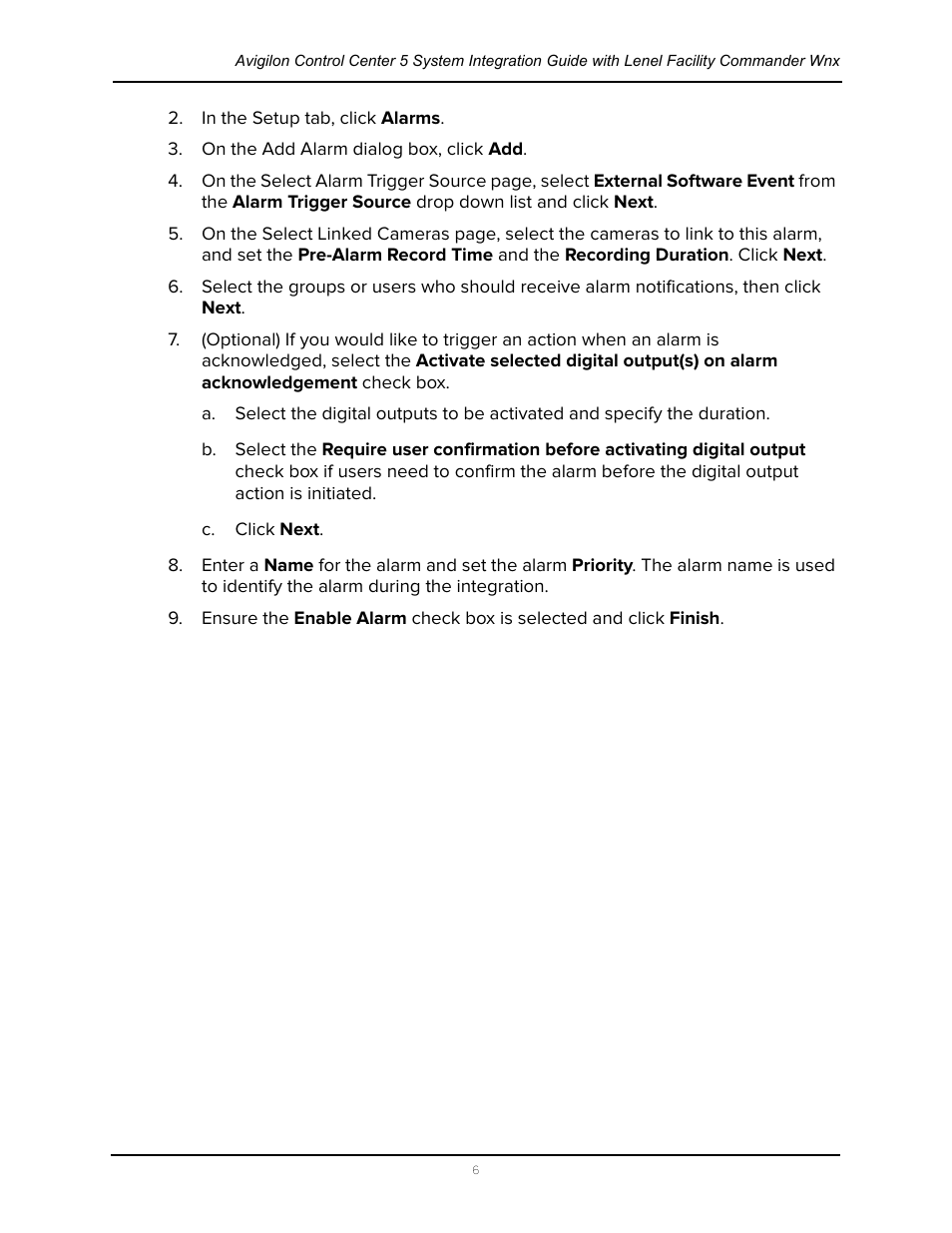 Avigilon Lenel (Previously GE) Facility Commander Wnx Integration User Manual | Page 9 / 16