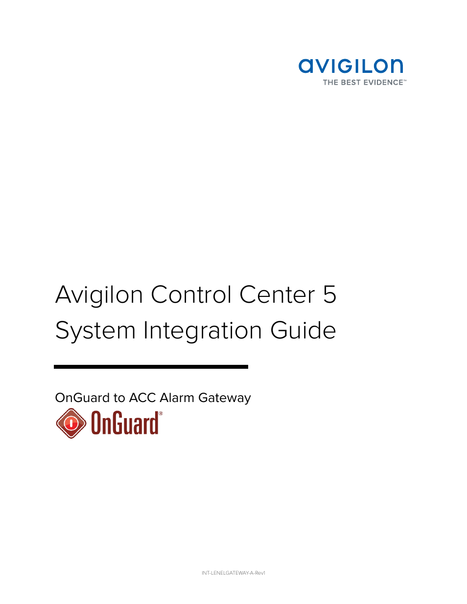 Avigilon Lenel OnGuard to ACC Alarm Gateway Integration User Manual | 12 pages