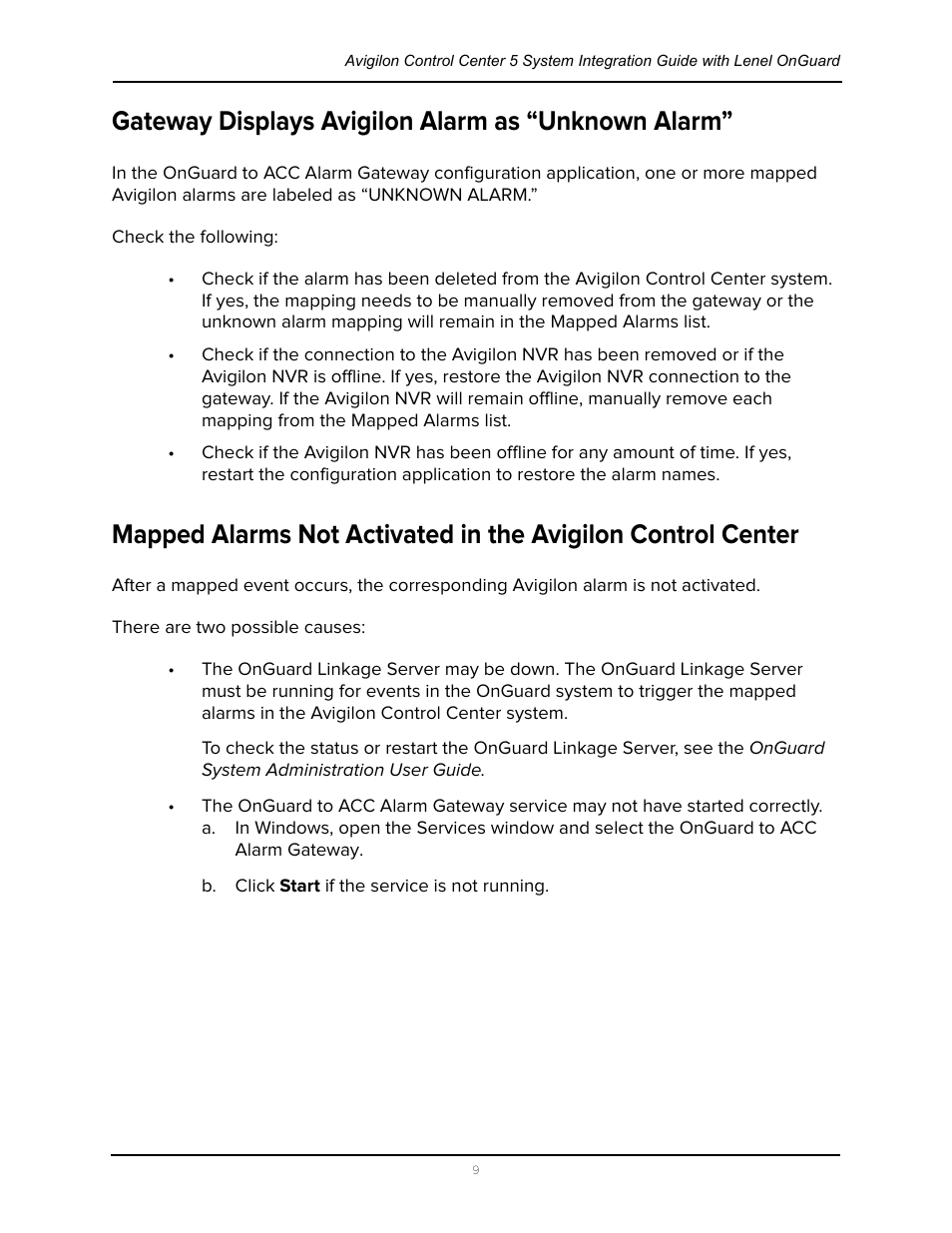 Gateway displays avigilon alarm as “unknown alarm, Avigilon control center | Avigilon Lenel OnGuard to ACC Alarm Gateway Integration User Manual | Page 12 / 12