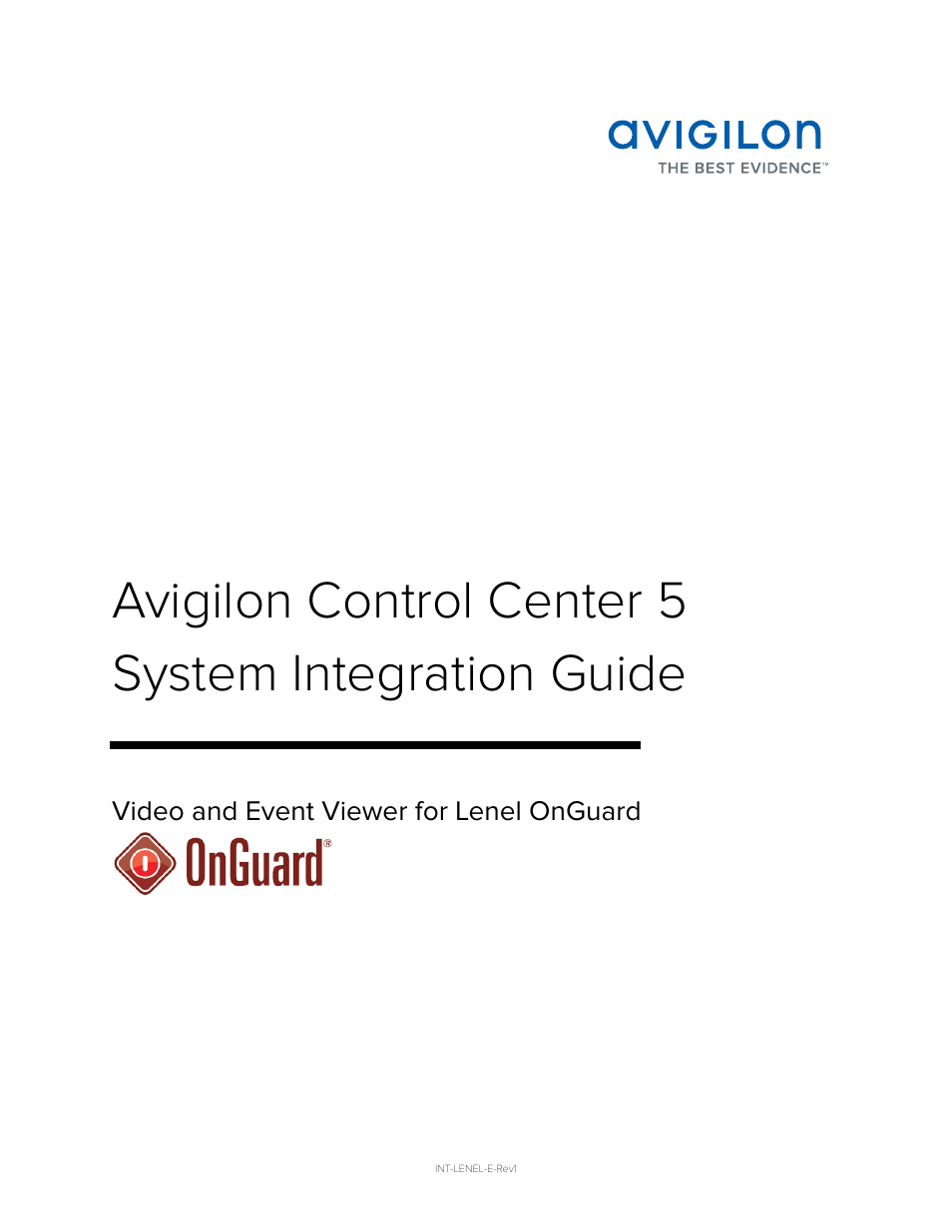 Avigilon Lenel OnGuard Video & Event Viewer Integration User Manual | 15 pages