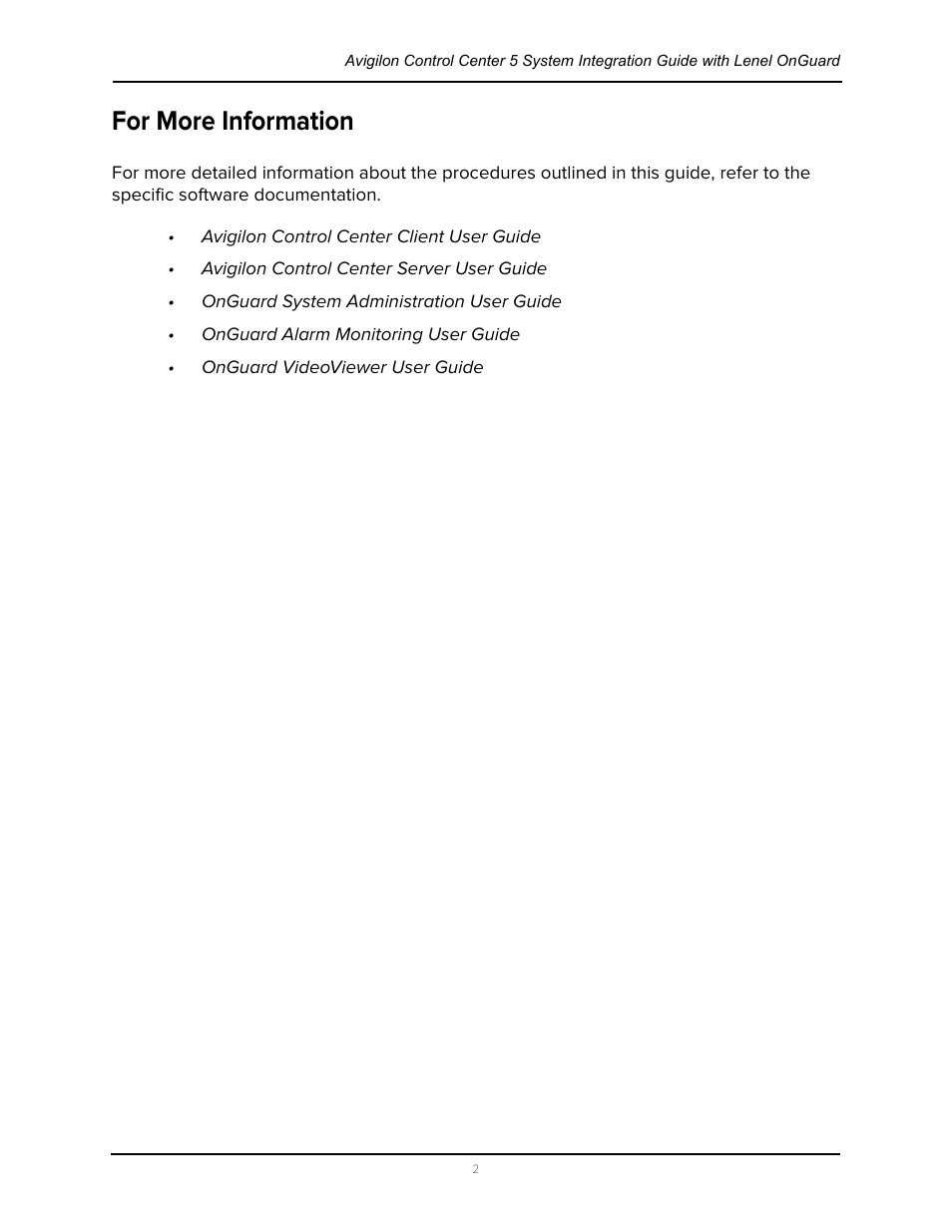 For more information | Avigilon Lenel OnGuard Video & Event Viewer Integration User Manual | Page 5 / 15