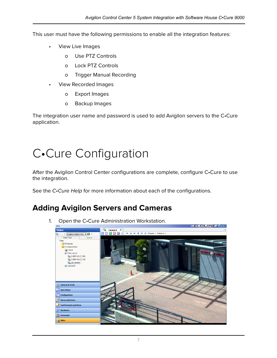 C•cure configuration, Adding avigilon servers and cameras | Avigilon Software House CCURE 9000 Integration User Manual | Page 10 / 16