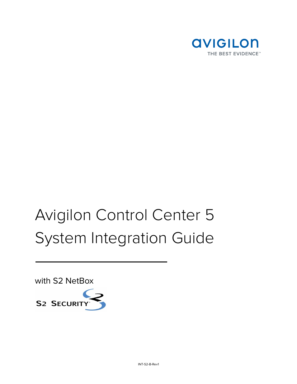 Avigilon S2 NetBox Integration User Manual | 9 pages