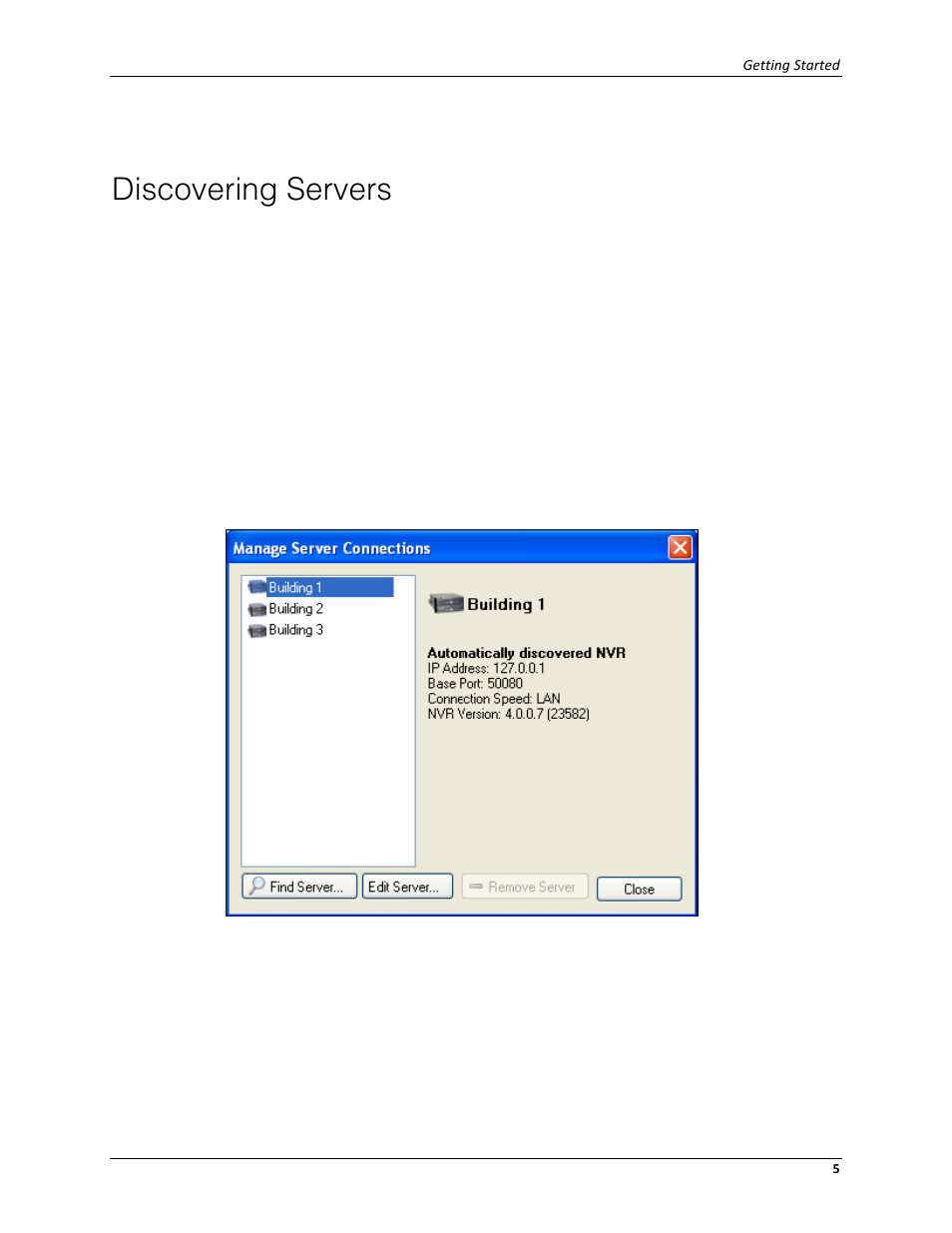 Discovering servers | Avigilon ACC Core Client Version 4.12 User Manual | Page 11 / 134