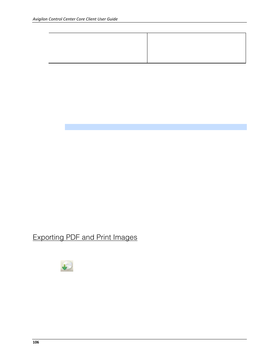 Exporting pdf and print images | Avigilon ACC Core Client Version 4.12 User Manual | Page 112 / 134