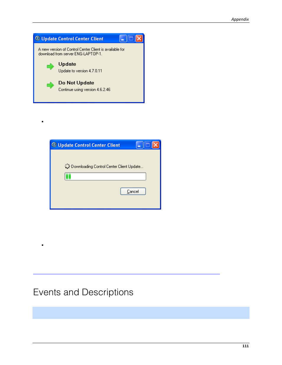 Events and descriptions | Avigilon ACC Core Client Version 4.12 User Manual | Page 117 / 134